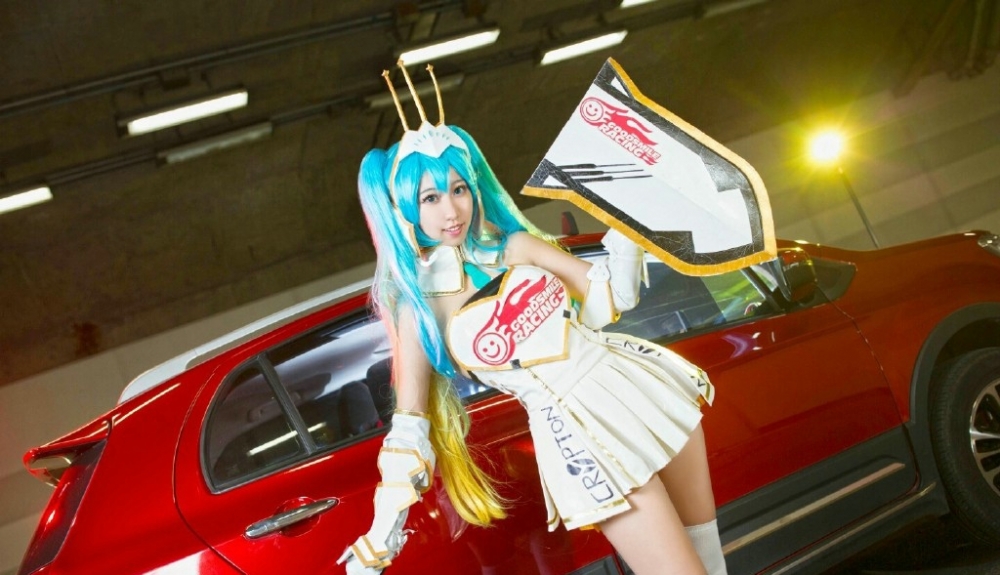 初音未来MIKU赛车娘cosplay写真正片 