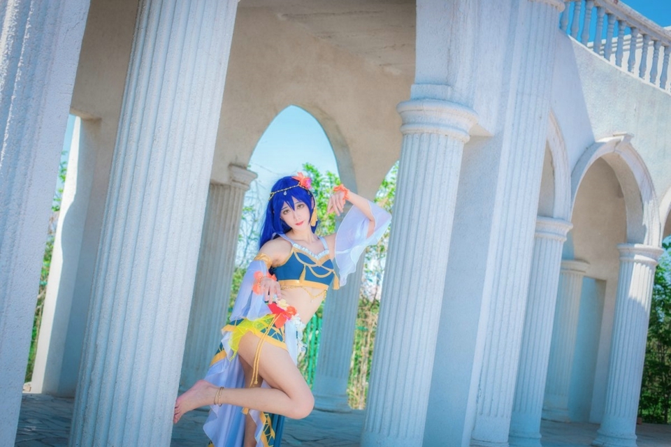 《LoveLive!》园田海未脱衣舞娘cosplay写真 