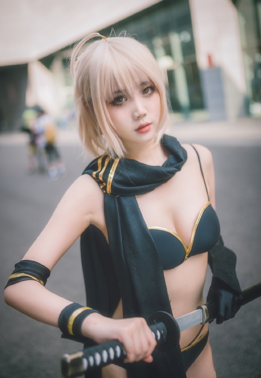 FGO冲田总司泳装cosplay美女写真 