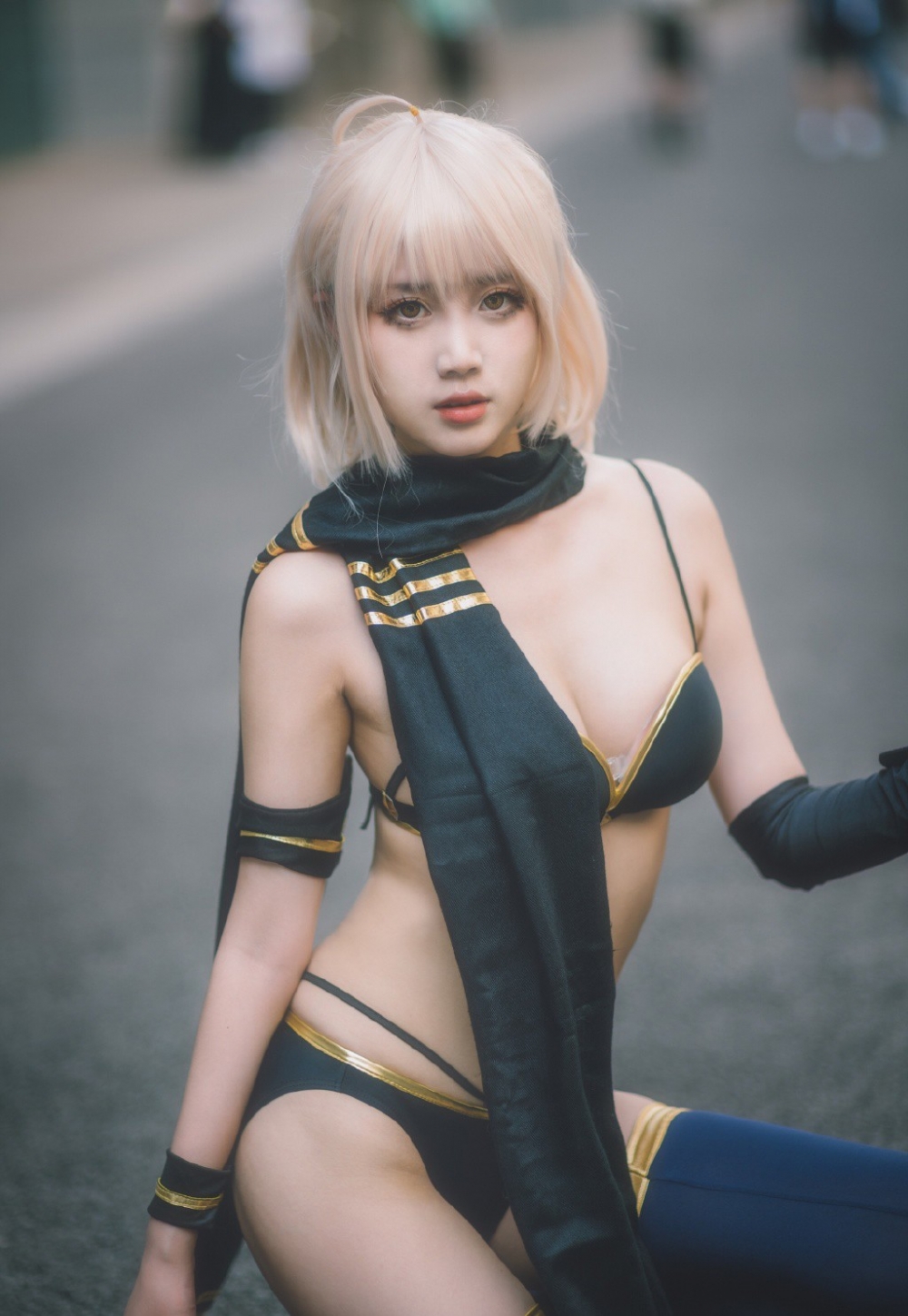 FGO冲田总司泳装cosplay美女写真 