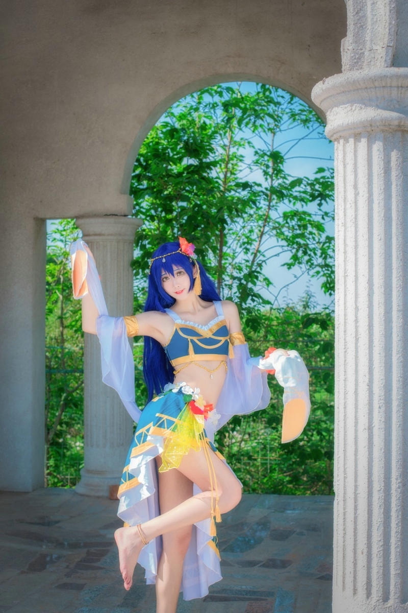 《LoveLive!》园田海未脱衣舞娘cosplay写真 