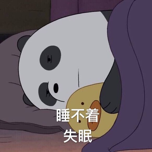 小熊猫抱着小黄鸭，睡不着，失眠