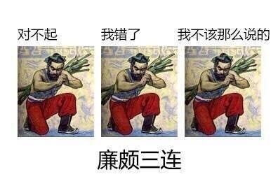 廉颇三连：对不起我错了我不该那么说的